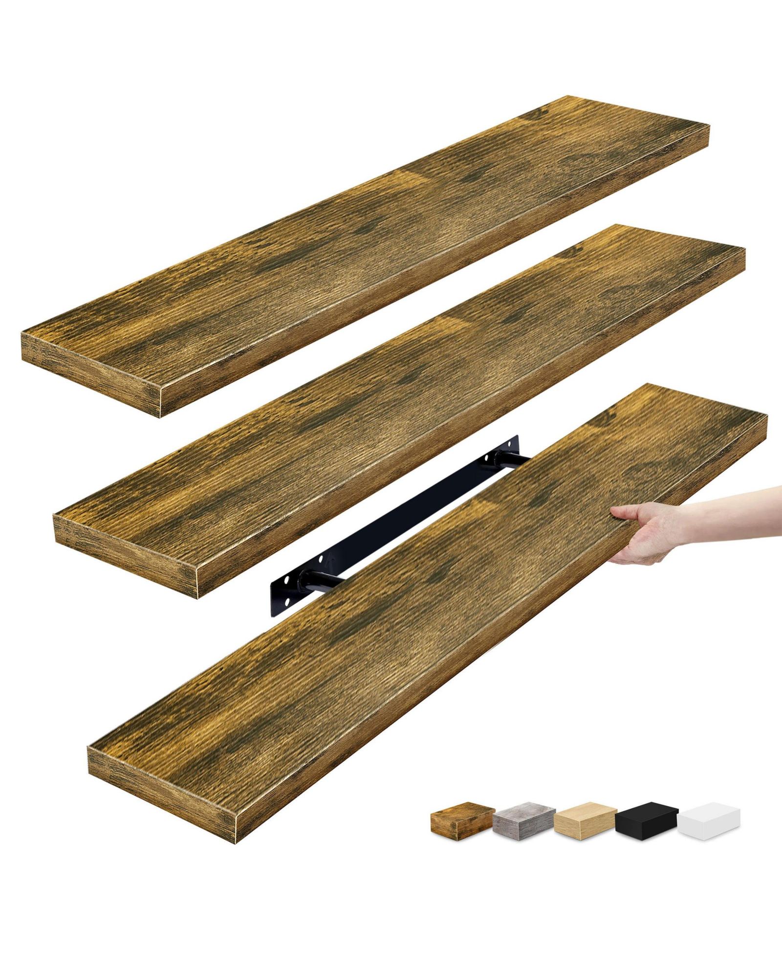 Sorbus 3 Pack 35 Inch Long Floating Wall Shelves - for Bathroom, Bedroom, Living Room, and more
