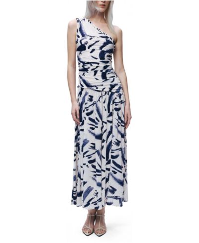 Женское платье NOCTURNE Printed One-Shoulder Draped Midi