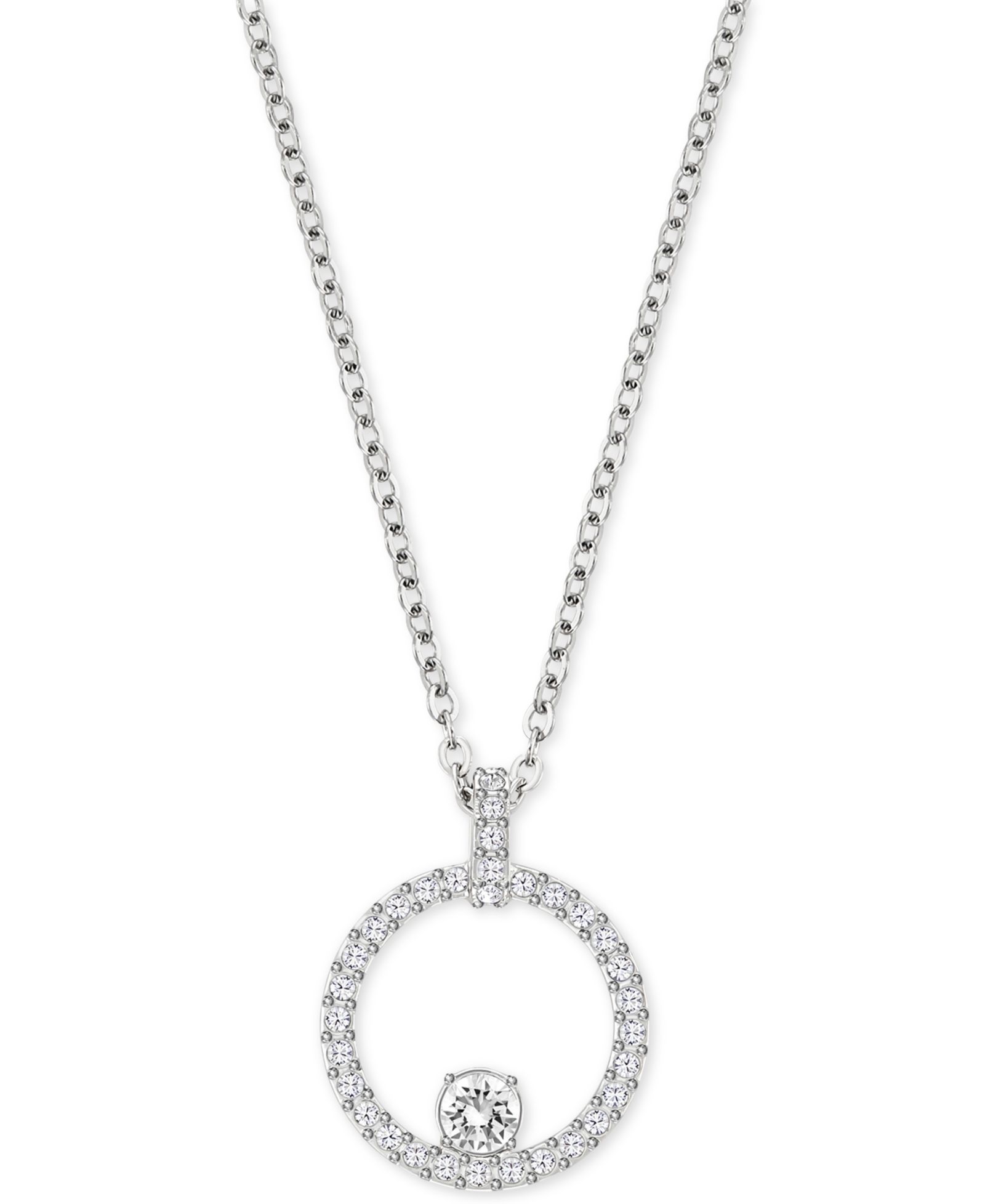 Swarovski Pavé Circle Crystal Pendant Necklace