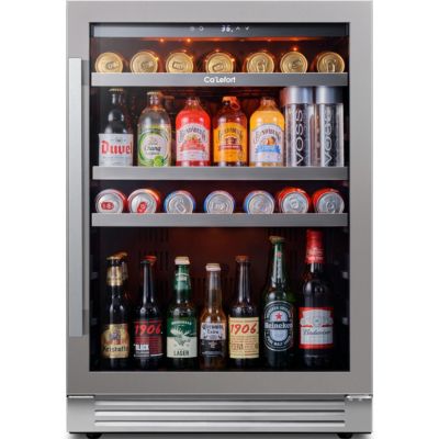 Холодильник для напитков CaLefort 24 Inch, 180 Can Capacity, Glass Door, Built In или Freestanding, 5.65 Cubic Feet, 34 to 54 Degrees Fahrenheit
