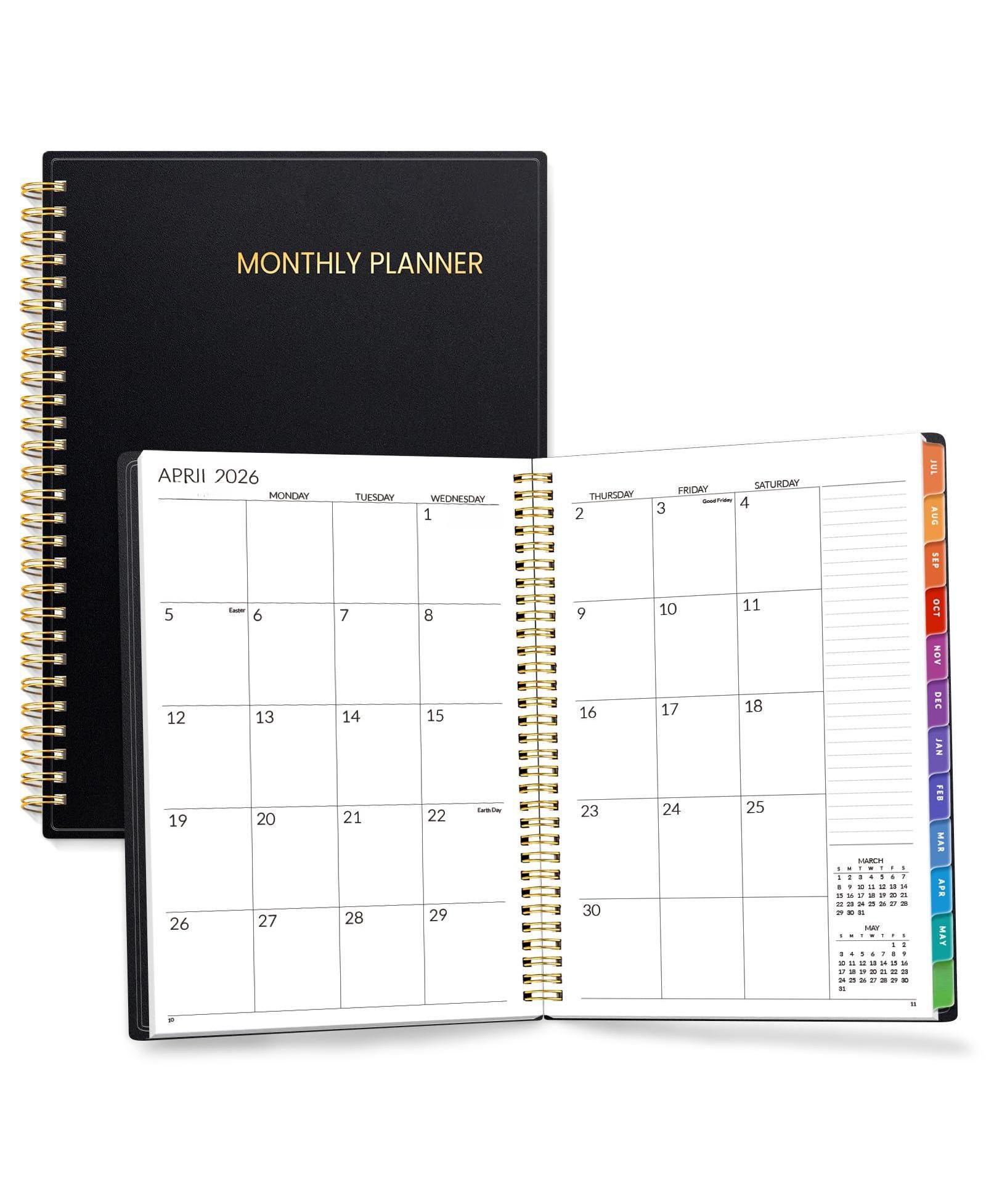 GNUADZ Monthly Planner 2026-2027 18 Months Spiral Binding Organizer