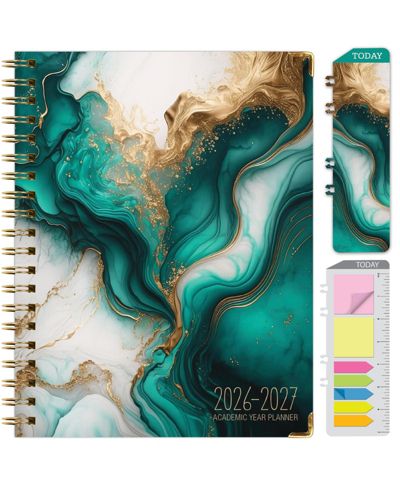Teal gold marble 8.5" x 11"