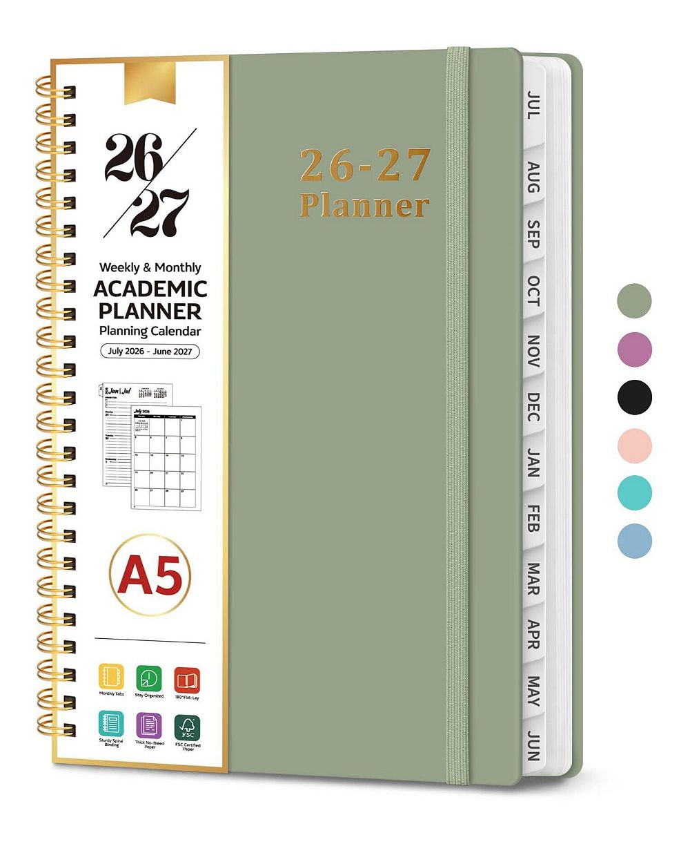 GNUADZ Planner 2026-2027 Academic Weekly Monthly Hardcover Tabs