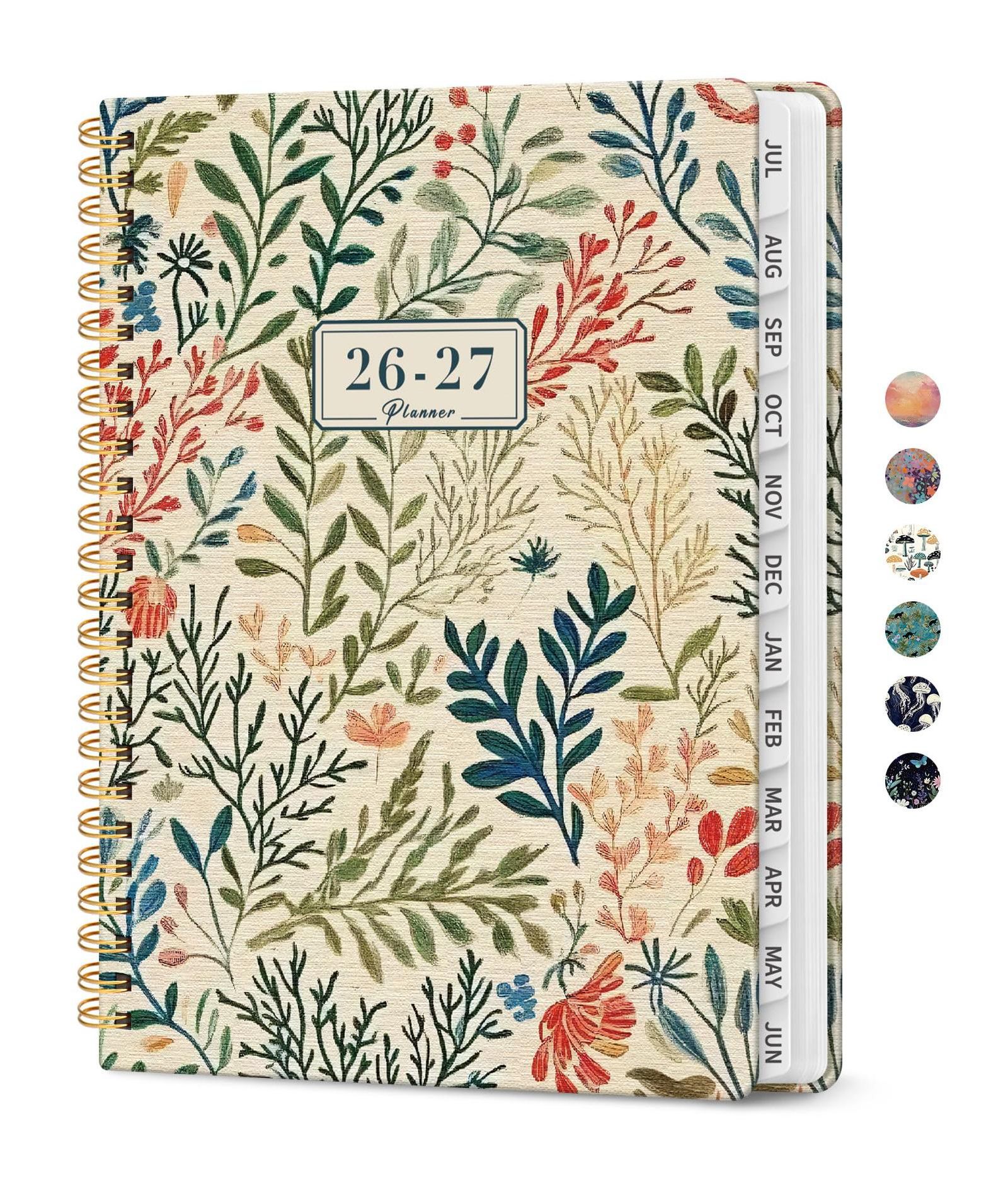 GNUADZ Planner 2026-2027 Academic Weekly Monthly Spiral School Book Herbs