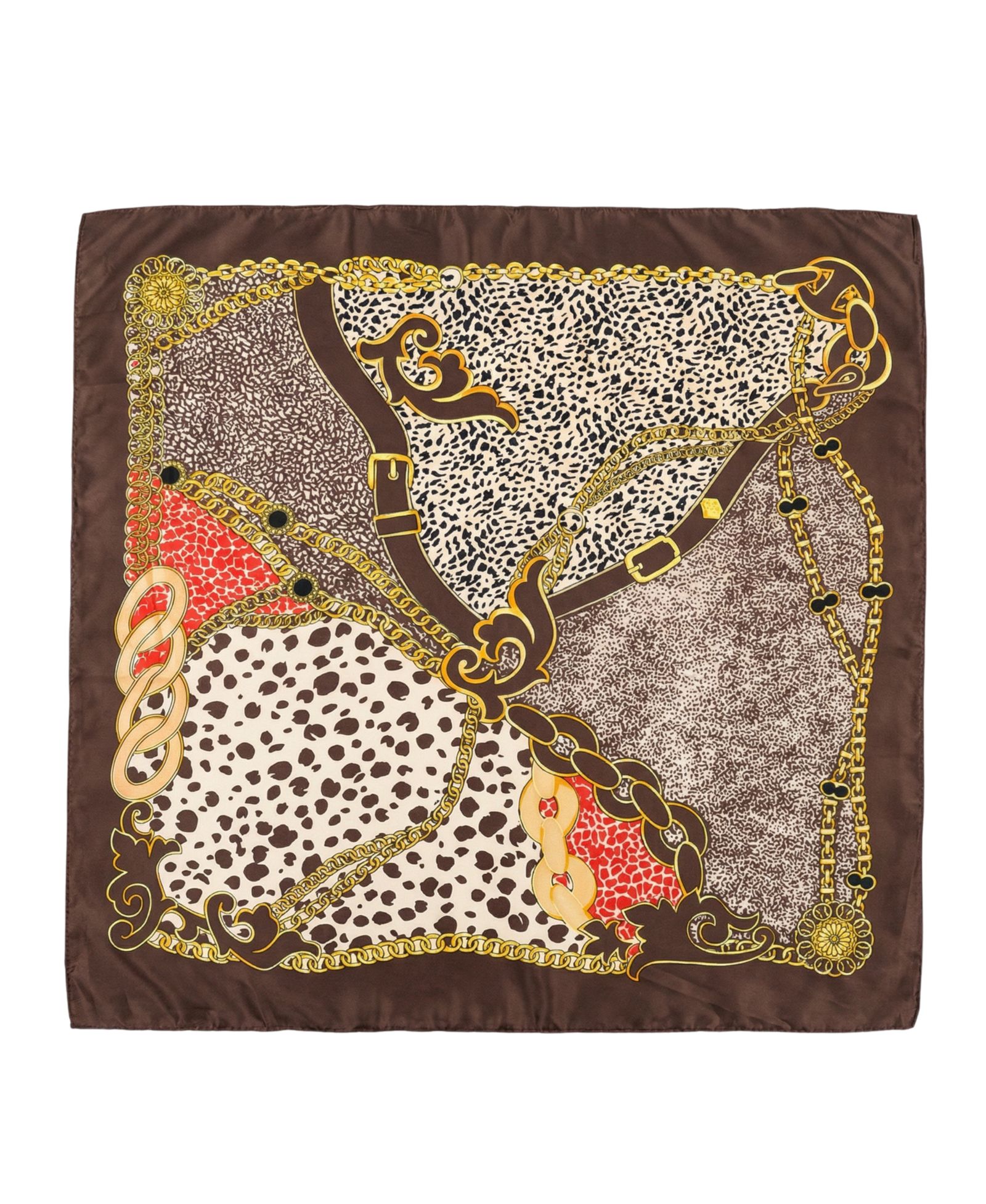 Marcus Adler Animal Print Satin Square Scarf