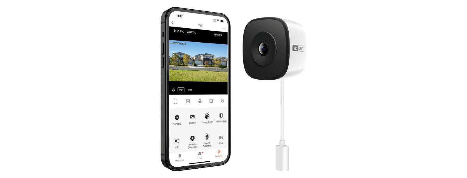 Eco4Life 3MP 2K Indoor Window Wireless Person Detection Security Camera
