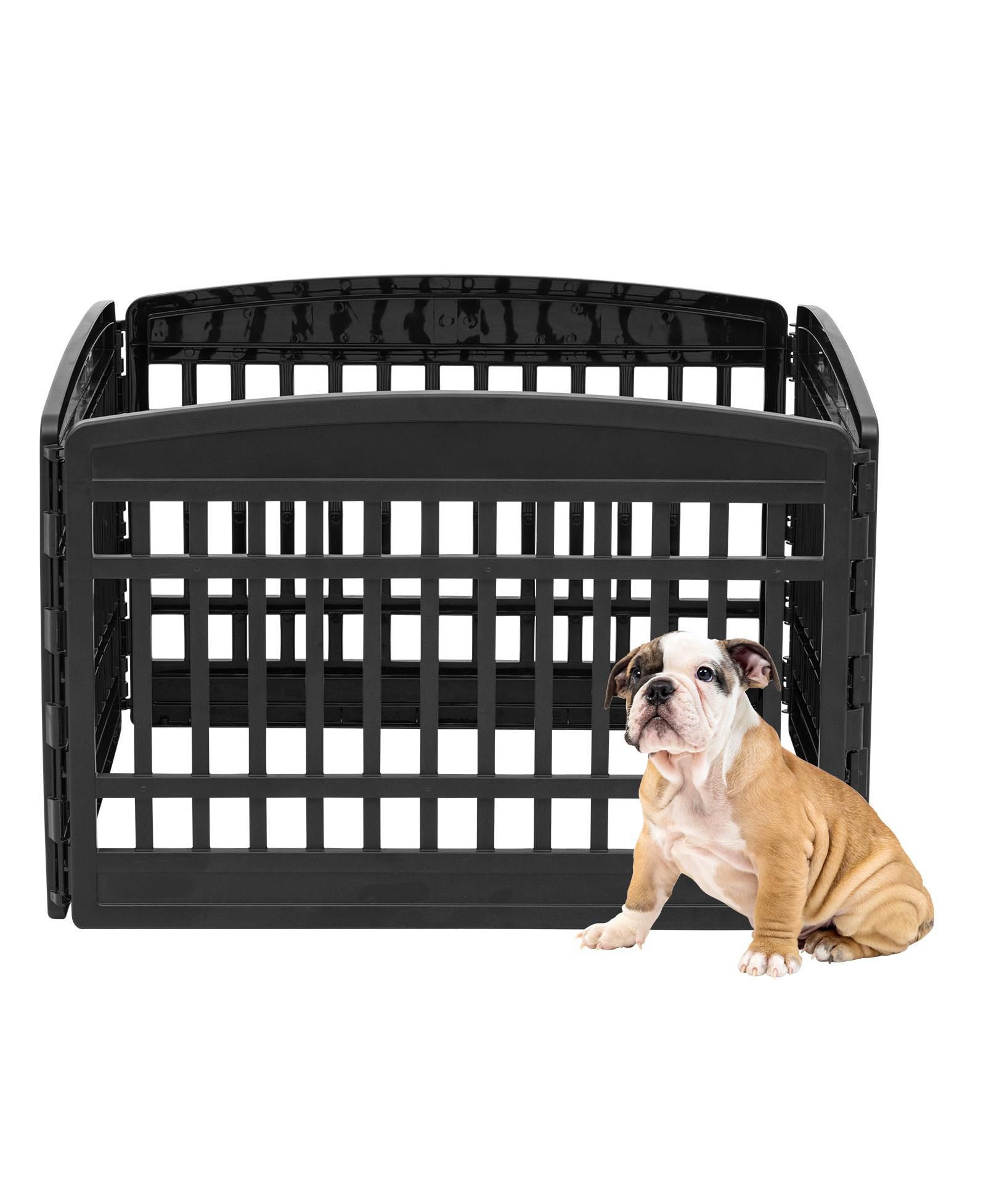 IRIS 24" Exercise 4-Panel Pet Playpen, Dog Playpen for Puppy Small Dogs Keep Pets Secure Easy Assemble Easy Storing