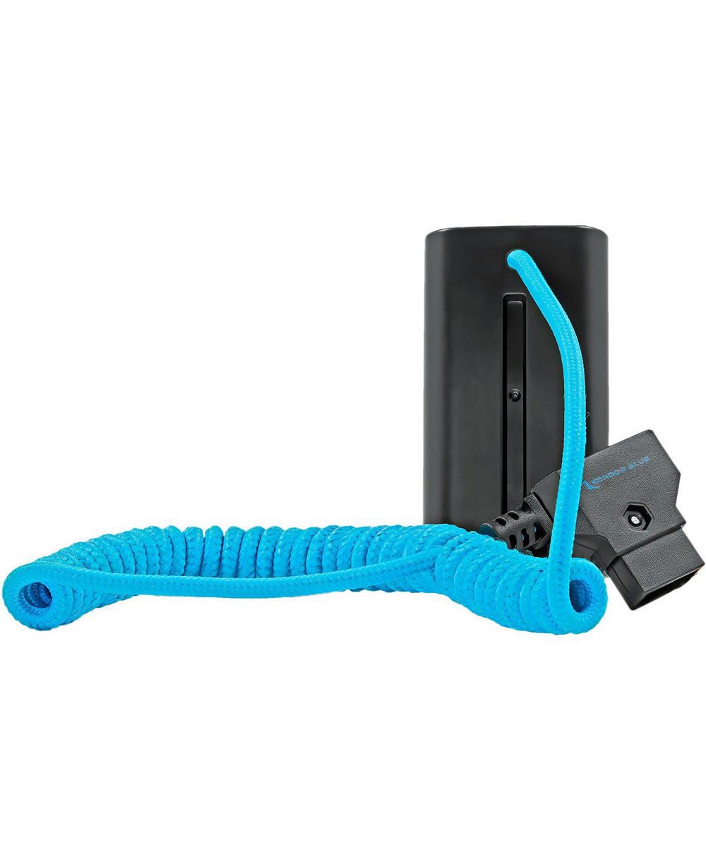 Kondor Blue D-Tap to NPF Coiled Dummy Battery Cable for Sony L-Series
