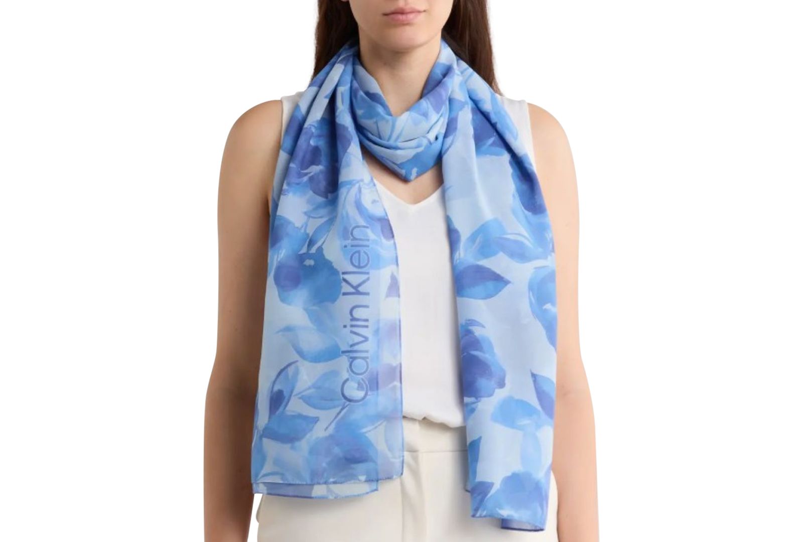 Шарф Calvin Klein Women's Faded Floral Chiffon