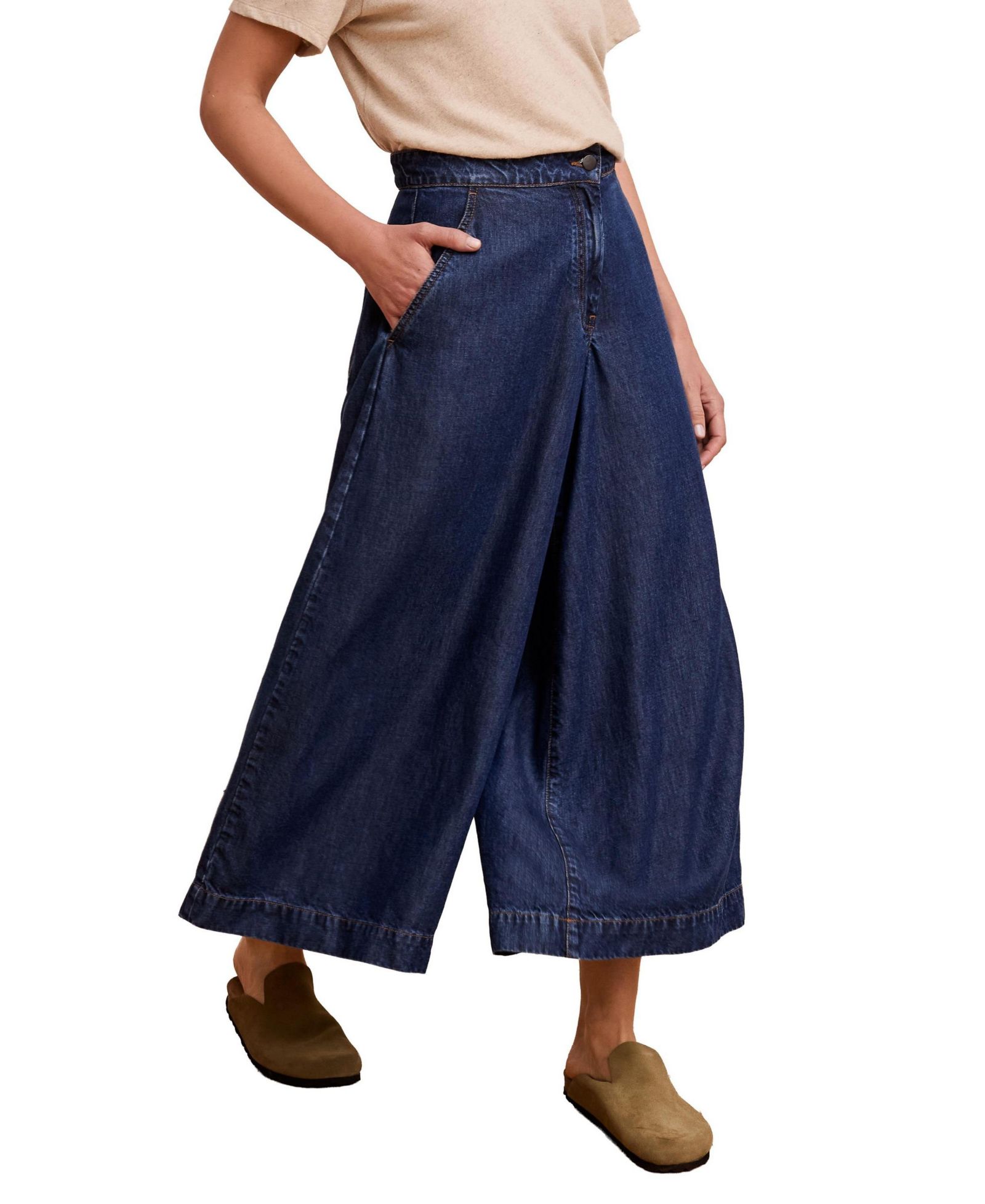 Celtic & Co. Женские джинсовые брюки кюлоты Drape
