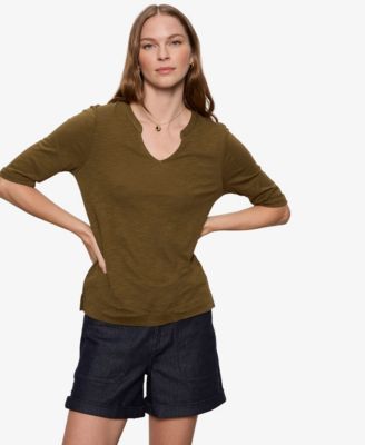 Sanctuary Petite Notch-Neck T-Shirt