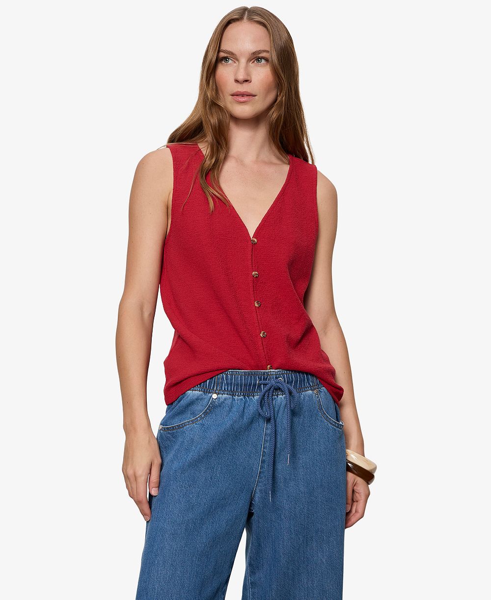 Sanctuary Petite Cotton Easy Textured Tank Top