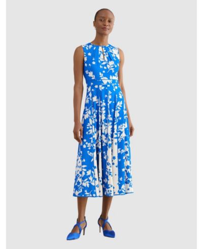 Hobbs London Women's Angelica Pleated Fit-Flare Midi Dress