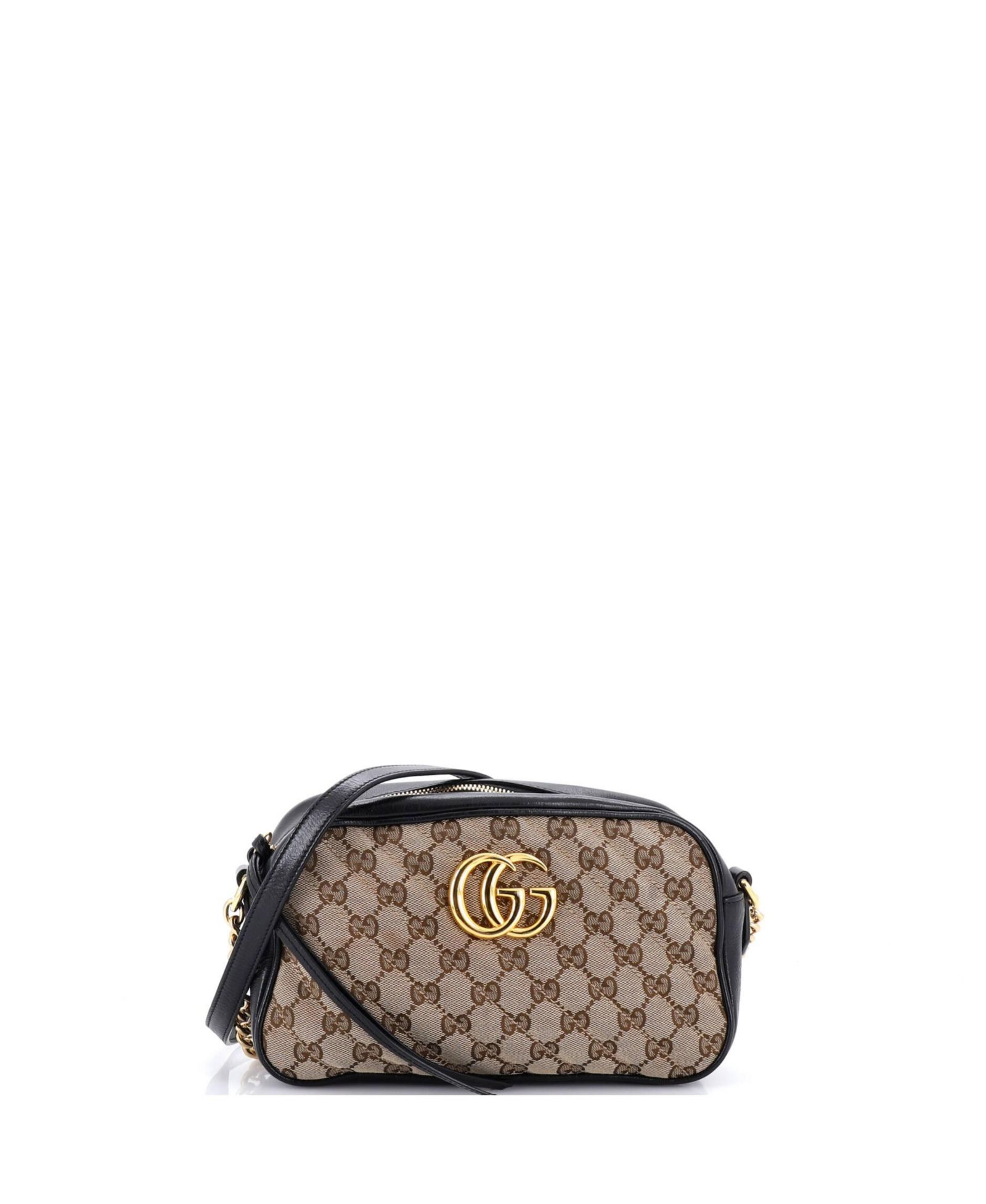 Сумка через плечо Pre-Owned Gucci Small GG Marmont Diagonal Quilted GG Canvas с кожаной отделкой