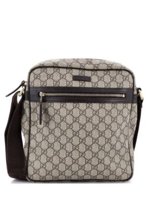 Б/у сумка-мессенджер Gucci Medium Front Zip из лакированной ткани GG