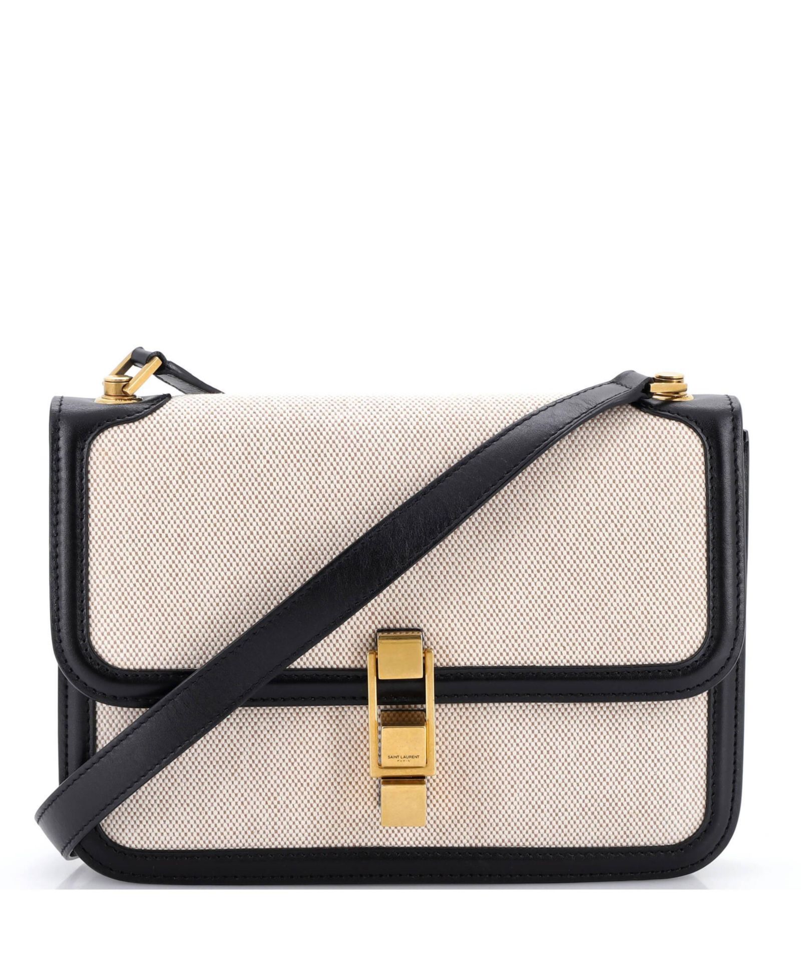 Pre-Owned Saint Laurent Medium Carre Satchel Canvas with Leather