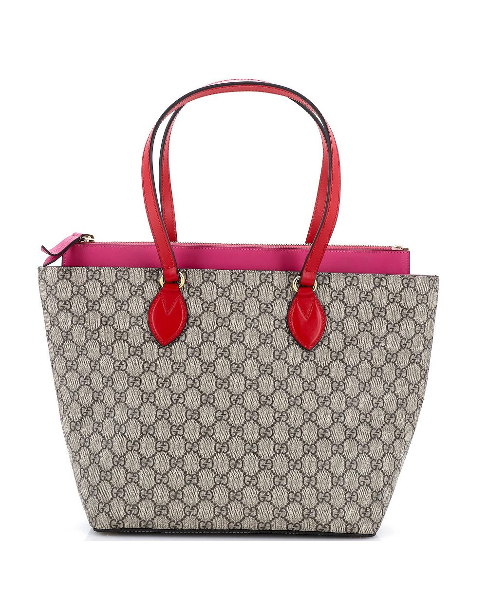 Б/у сумка Gucci Medium Linea A Zip Tote из лакированной ткани GG и кожи