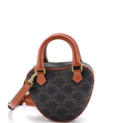 Pre-Owned Celine Medium Heart Bag Triomphe Coated Canvas