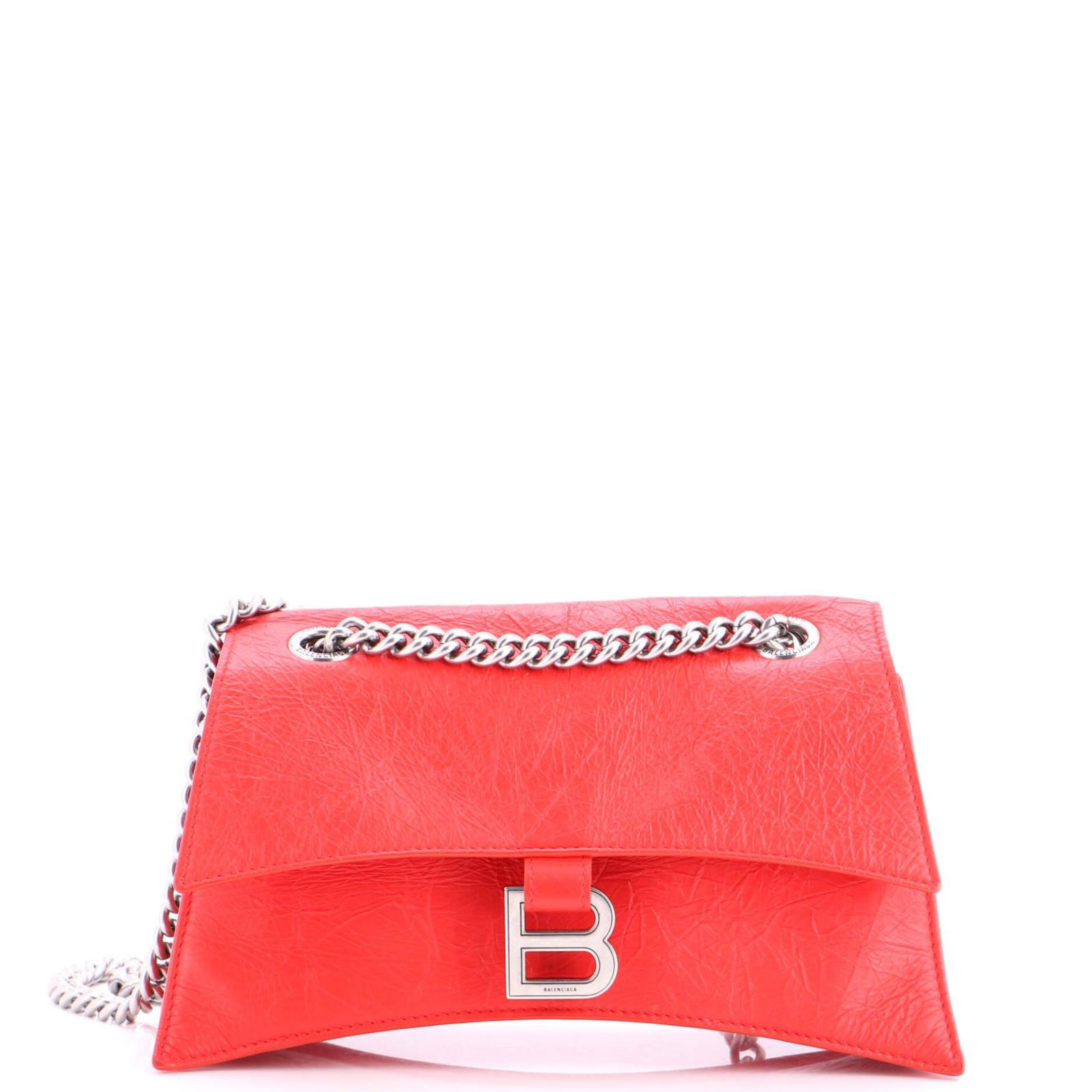Pre-Owned Balenciaga Small Crush Chain Flap Bag Leather