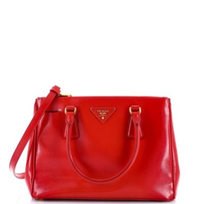 Сумка-тоут Pre-Owned Prada Mini Double Zip Lux из кожи Saffiano Vernice