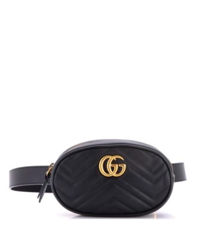 Б/у сумка-ремень Gucci GG Marmont из стеганой кожи