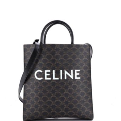 Celine Брендовая сумка-тоут Cabas Vertical Triomphe из прорезиненного полотна