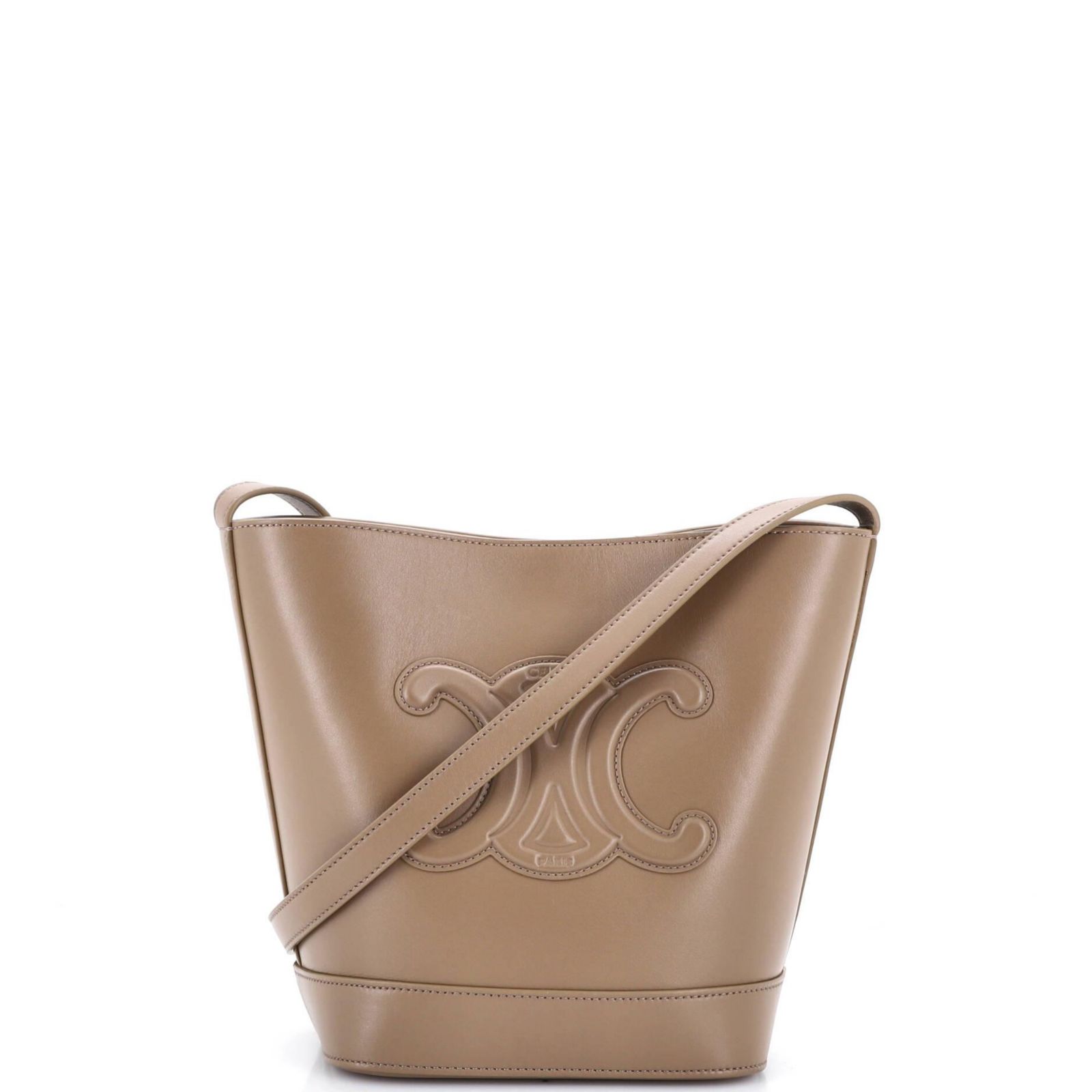 Pre-Owned Celine Маленькая кожаная сумка-ведро Cuir Triomphe