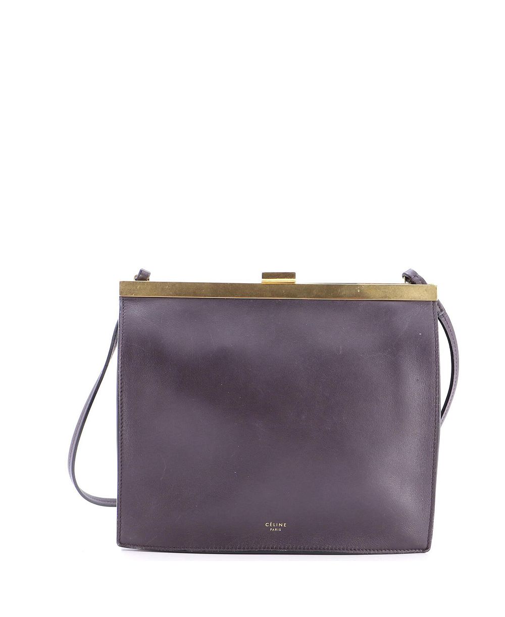 Б/у кожаная сумка через плечо Celine Mini Clasp