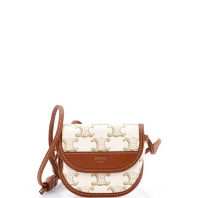 Pre-Owned Celine Airpods Case Flap Bag Triomphe Coated Canva