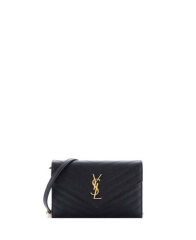 Pre-Owned Saint Laurent маленький классический кошелек на цепочке из кожи Matelasse Chevron