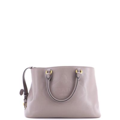Pre-Owned Prada сумка тоут с тиснением логотипа Glace Calf