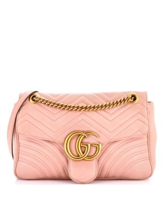 Pre-Owned Gucci Medium GG Marmont Flap Bag Matelasse Leather