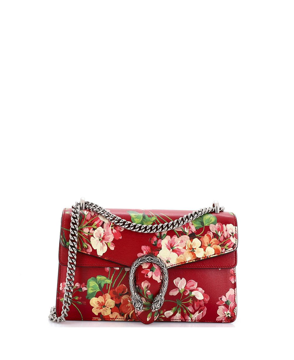 Pre-Owned Gucci Small Dionysus Bag Blooms Print Leather