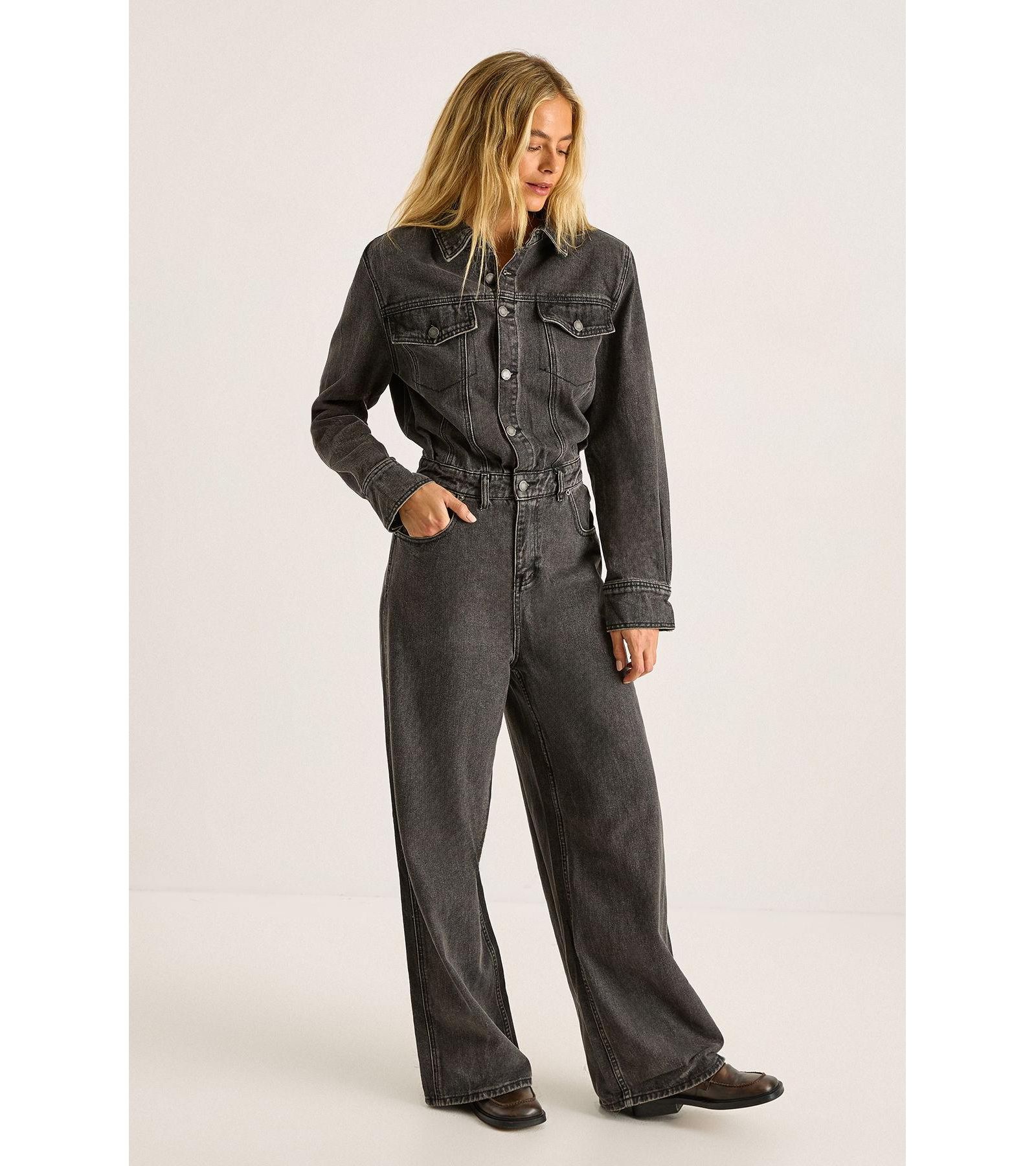 Nasty Gal Women's Denim Shoulder Pad Boilersuit