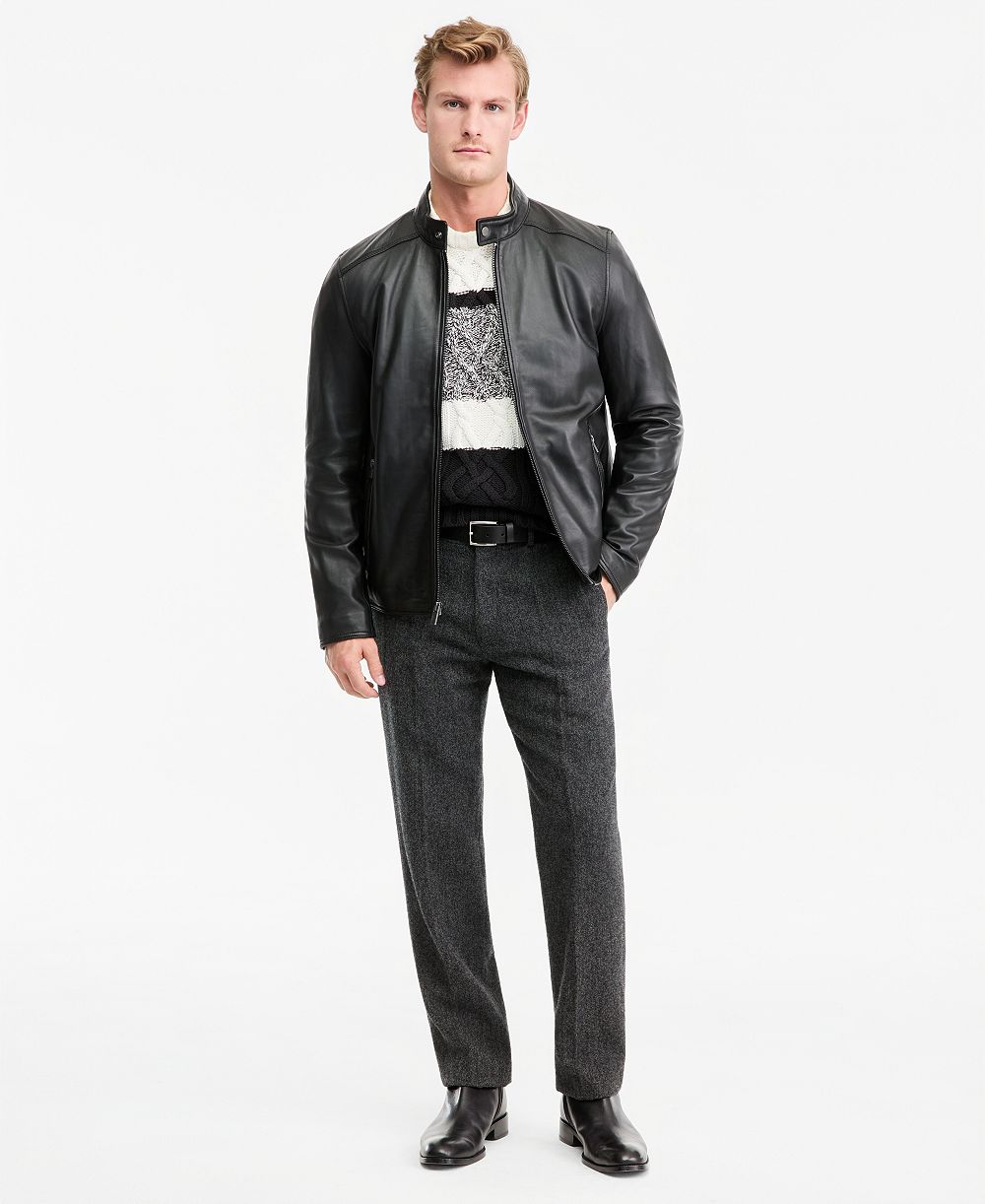 Marc New York Men's Genuine Leather Racer Jacket