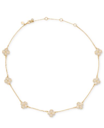 Золотистое ожерелье kate spade new york Flower Pave Scatter Necklace