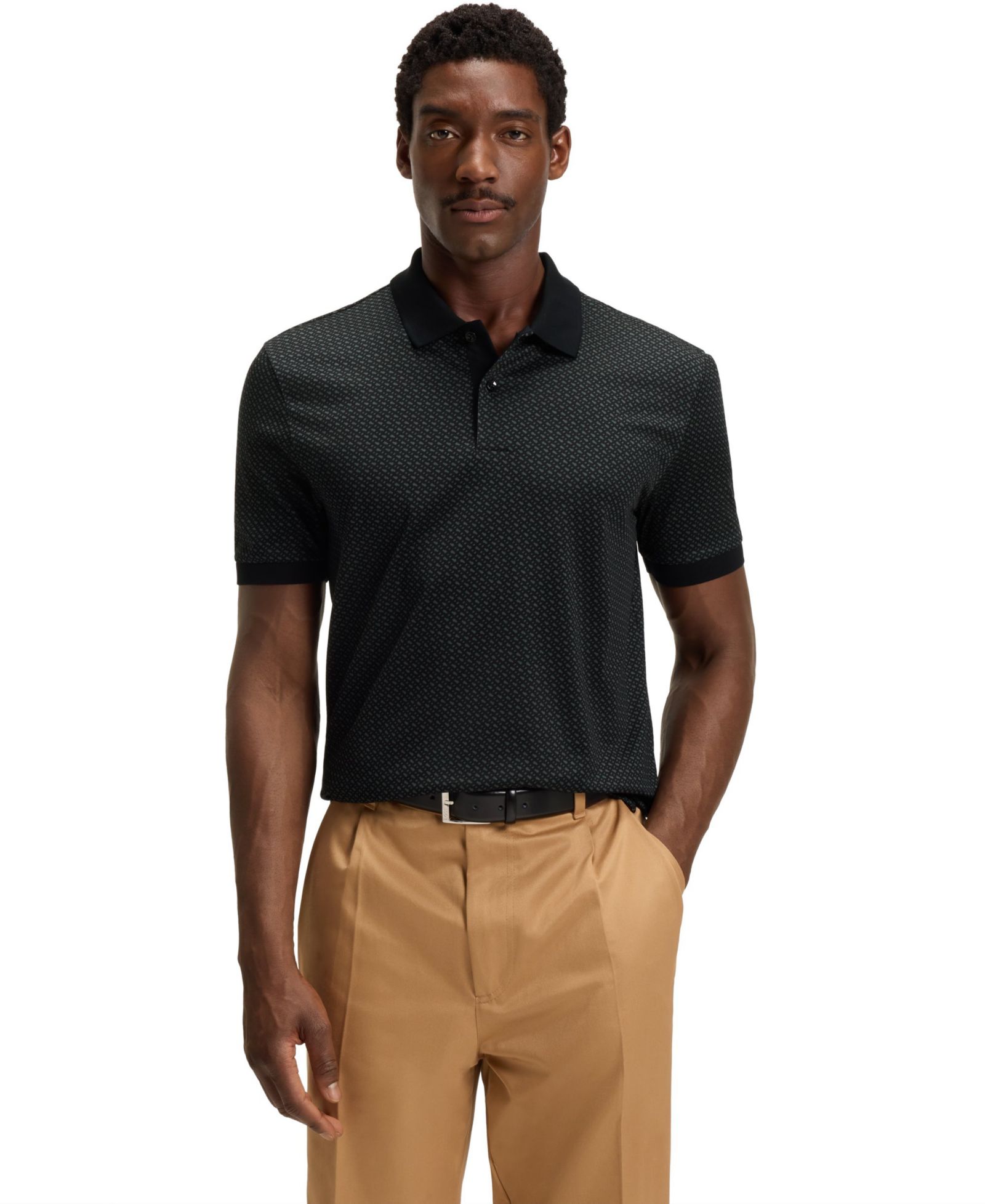 Поло рубашка BOSS by Hugo Boss Men's Mercerized-Cotton Monogram