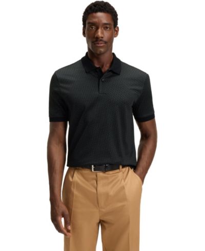 BOSS by Hugo Boss Men's Mercerized-Cotton Monogram Polo Shirt