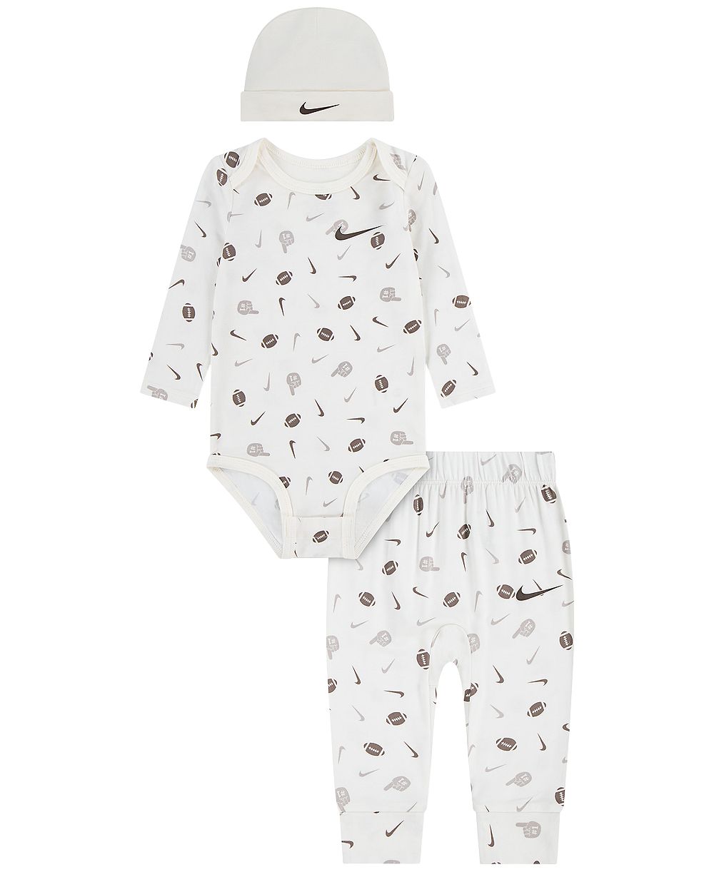 Nike детский комплект из боди с длинным рукавом, штанов и шапки Readyset Grow, 3 предмета