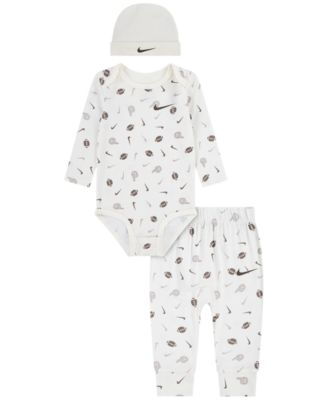 Nike детский комплект из боди с длинным рукавом, штанов и шапки Readyset Grow, 3 предмета