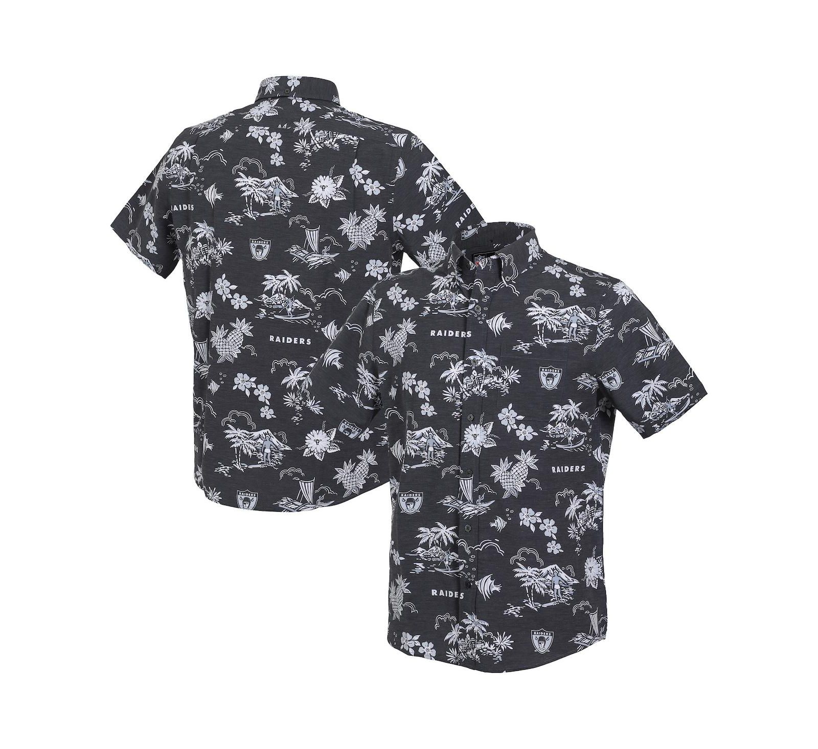 Reyn Spooner Men's Black Oakland Raiders Gridiron Classics Throwback Kekai Performance Button-Down Shirt