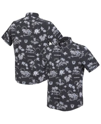 Reyn Spooner Men's Black Oakland Raiders Gridiron Classics Throwback Kekai Performance Button-Down Shirt
