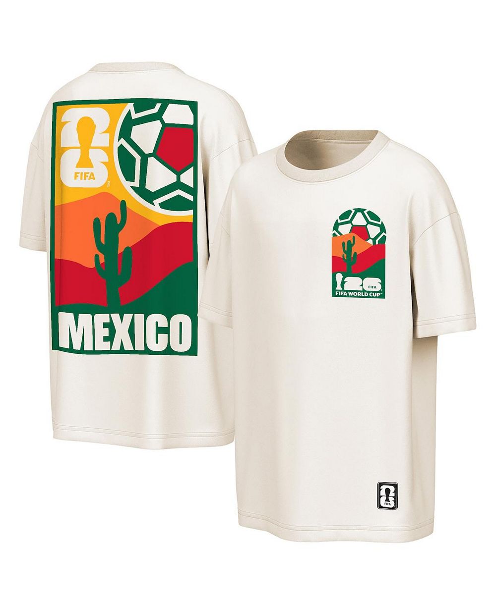 Outerstuff Men's Cream Mexico National Team FIFA World Cup 2026 Post Card Oversized T-Shirt