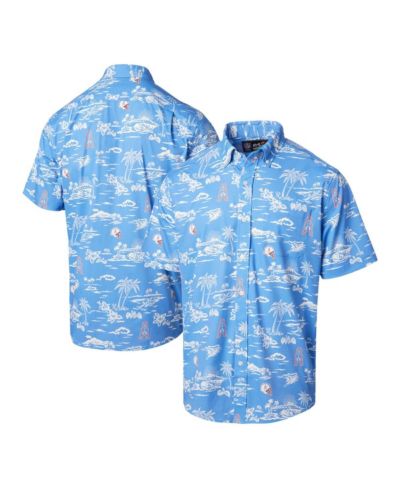 Мужская рубашка Reyn Spooner Light Blue Houston Oilers Throwback Kekai Print Button-Up