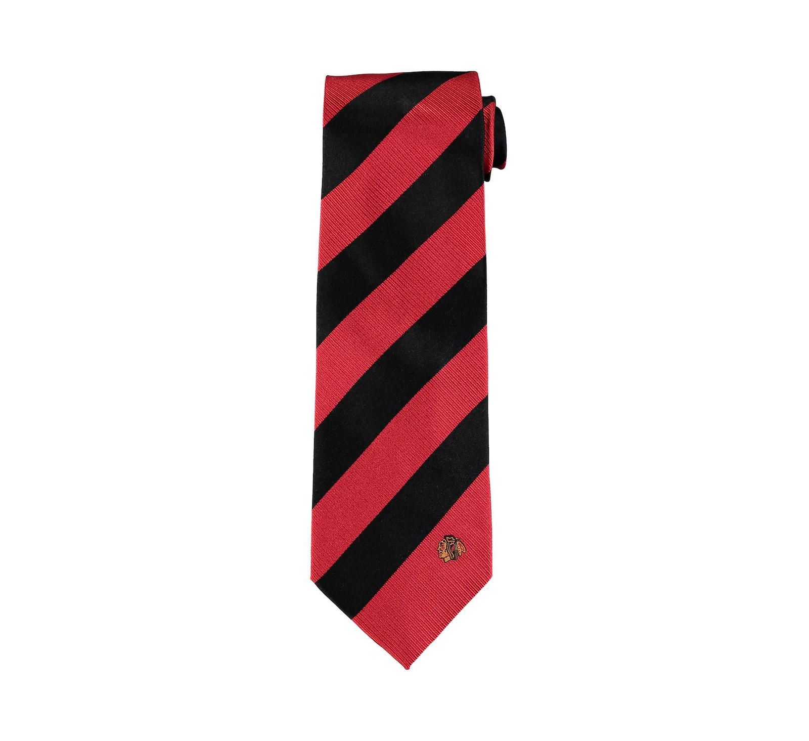 Eagles Wings Men's Chicago Blackhawks Regiment Woven Silk Tie