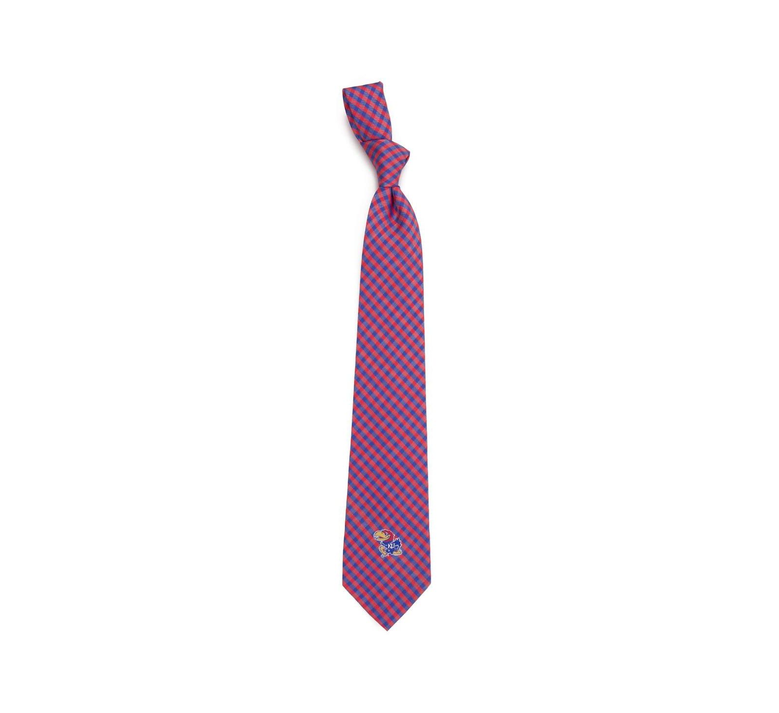 Eagles Wings Men's Kansas Jayhawks Gingham Tie