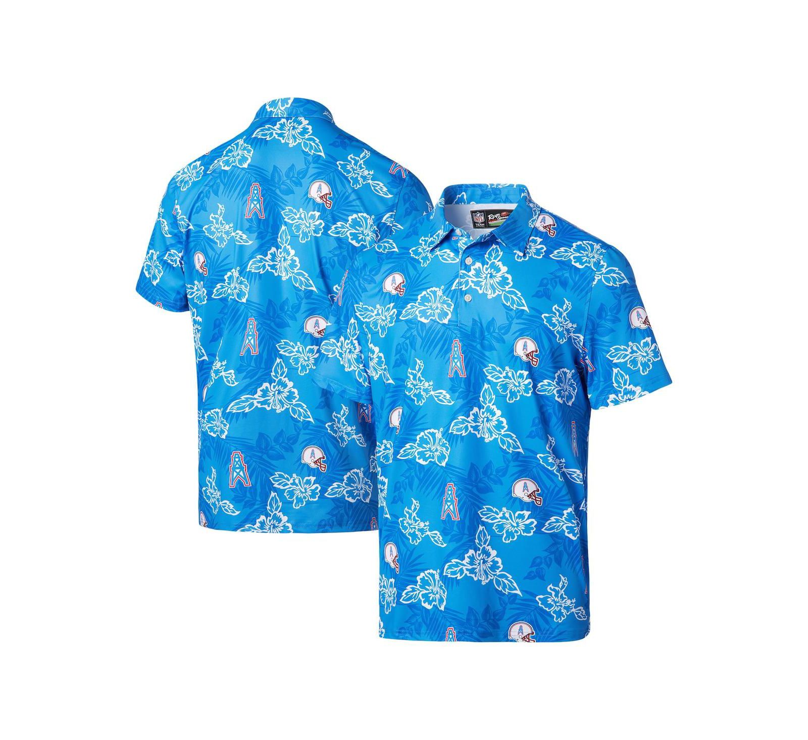 Reyn Spooner Men's Light Blue Houston Oilers Throwback Pua Performance Polo Shirt