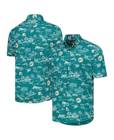 Reyn Spooner Мужская рубашка Miami Dolphins Print Button-Up