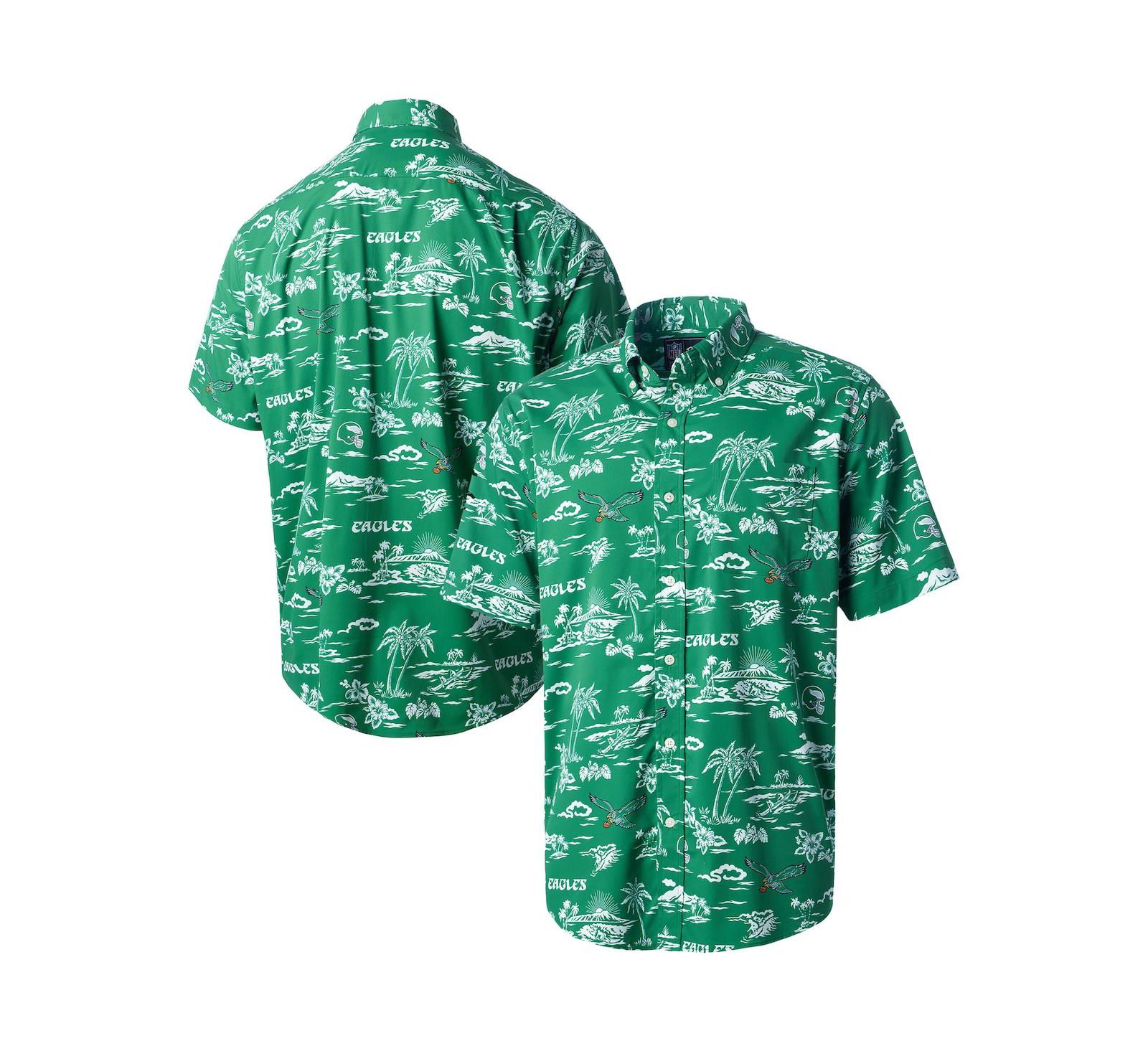 Мужская рубашка Reyn Spooner Green Philadelphia Eagles Throwback Kekai Print Button-Up