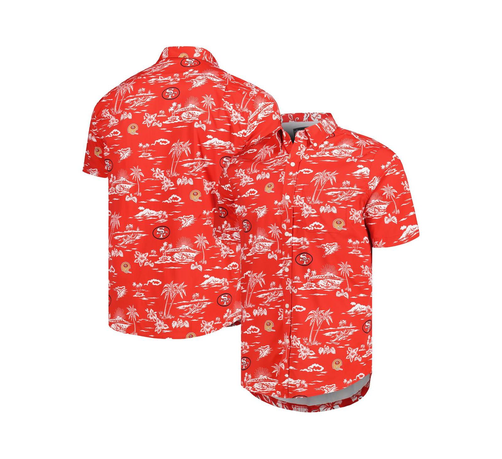 Reyn Spooner Men's Scarlet San Francisco 49ers Throwback Kekai Print Button-Up Shirt